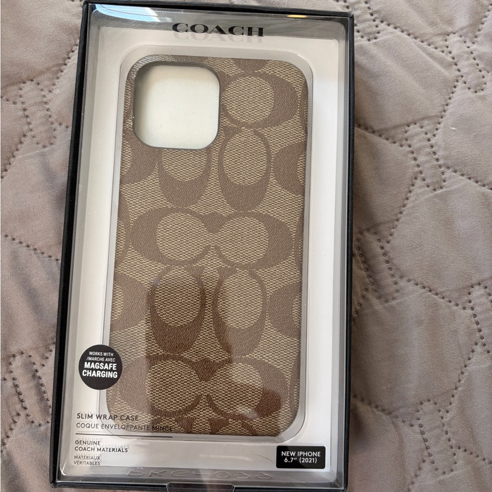Coach Brown iPhone Case with MagSafe